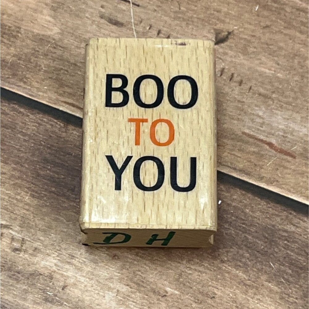 2012 STUDIO G 1083735 BOO TO YOU WOOD MOUNT RUBBER STAMP HALLOWEEN BY KATIE & CO
